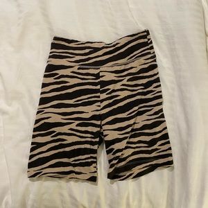 Zebra Print Biker Shorts